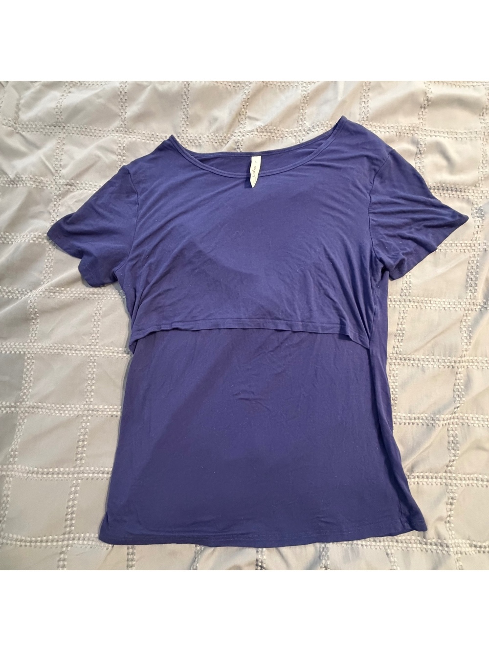 Nursing Top Navy Blue Short Sleeve Top Size Large